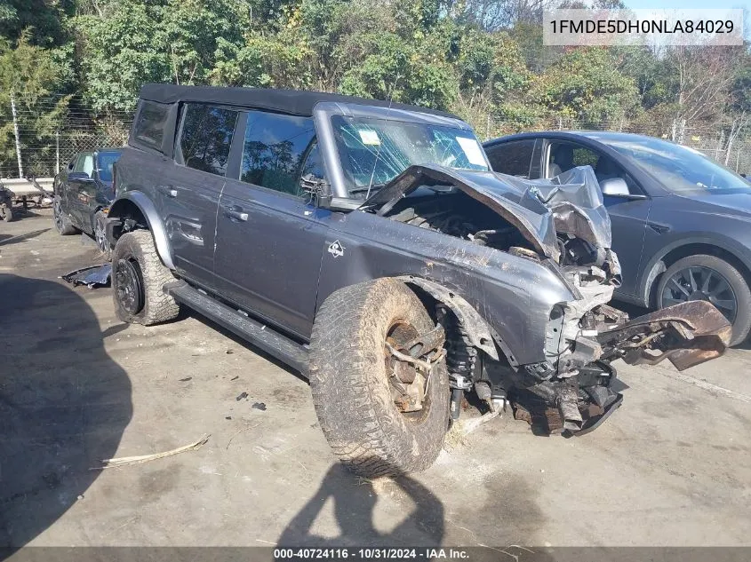 2022 Ford Bronco Outer Banks VIN: 1FMDE5DH0NLA84029 Lot: 40724116