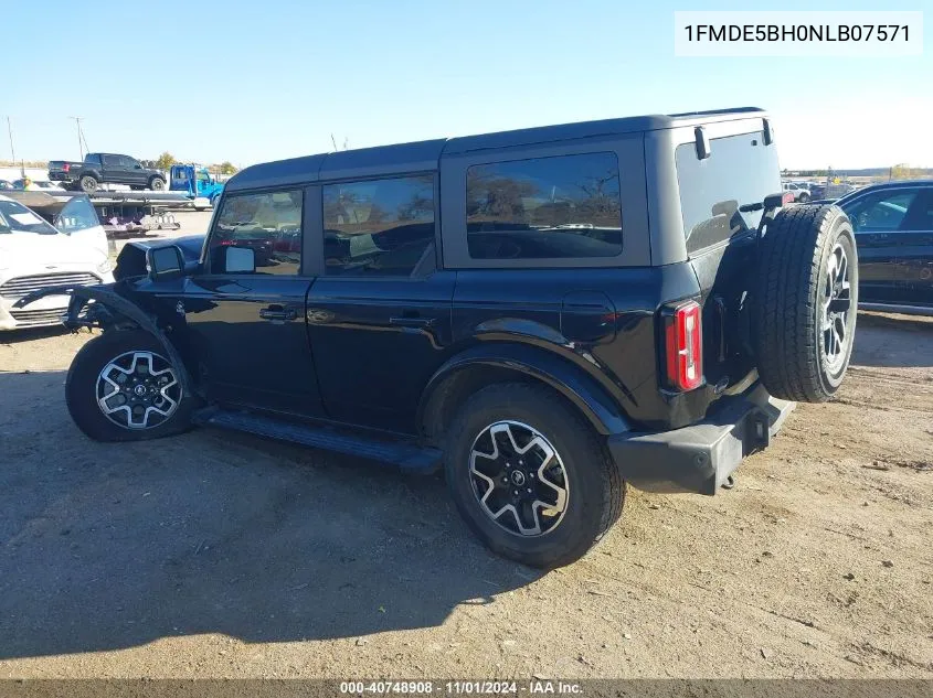 2022 Ford Bronco Outer Banks VIN: 1FMDE5BH0NLB07571 Lot: 40748908