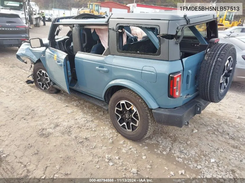 2022 Ford Bronco Outer Banks VIN: 1FMDE5BH5NLB57513 Lot: 40794588