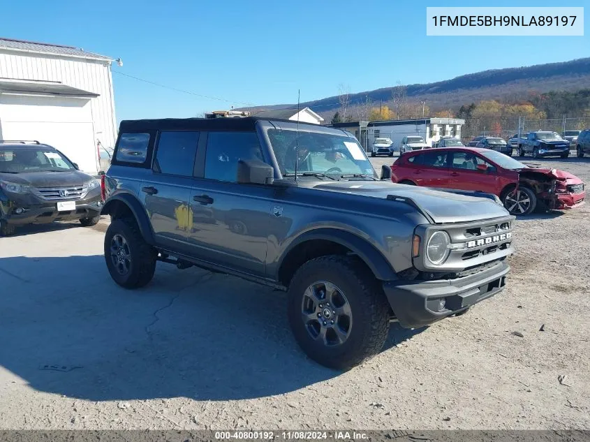 2022 Ford Bronco Big Bend VIN: 1FMDE5BH9NLA89197 Lot: 40800192