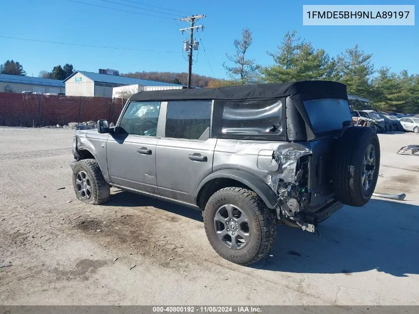 2022 Ford Bronco Big Bend VIN: 1FMDE5BH9NLA89197 Lot: 40800192