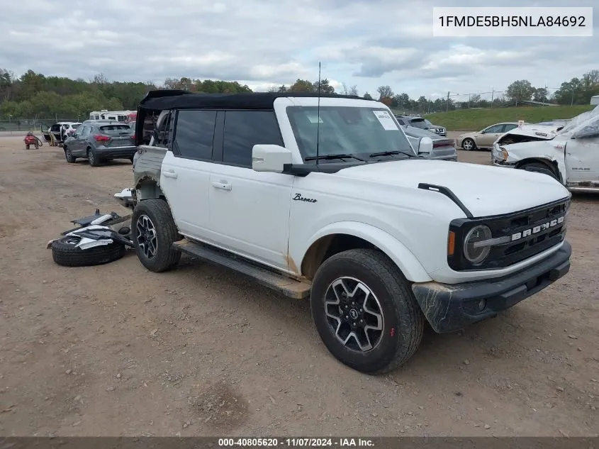 2022 Ford Bronco Outer Banks VIN: 1FMDE5BH5NLA84692 Lot: 40805620