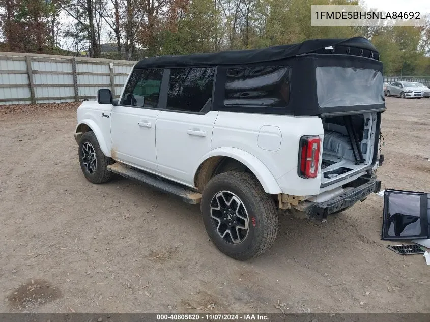 2022 Ford Bronco Outer Banks VIN: 1FMDE5BH5NLA84692 Lot: 40805620