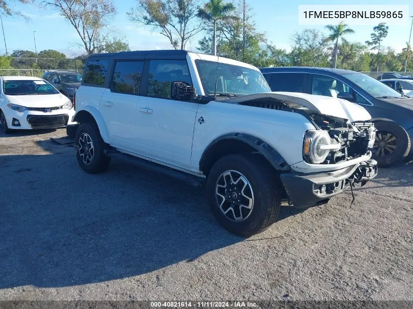 2022 Ford Bronco Outer Banks VIN: 1FMEE5BP8NLB59865 Lot: 40821614