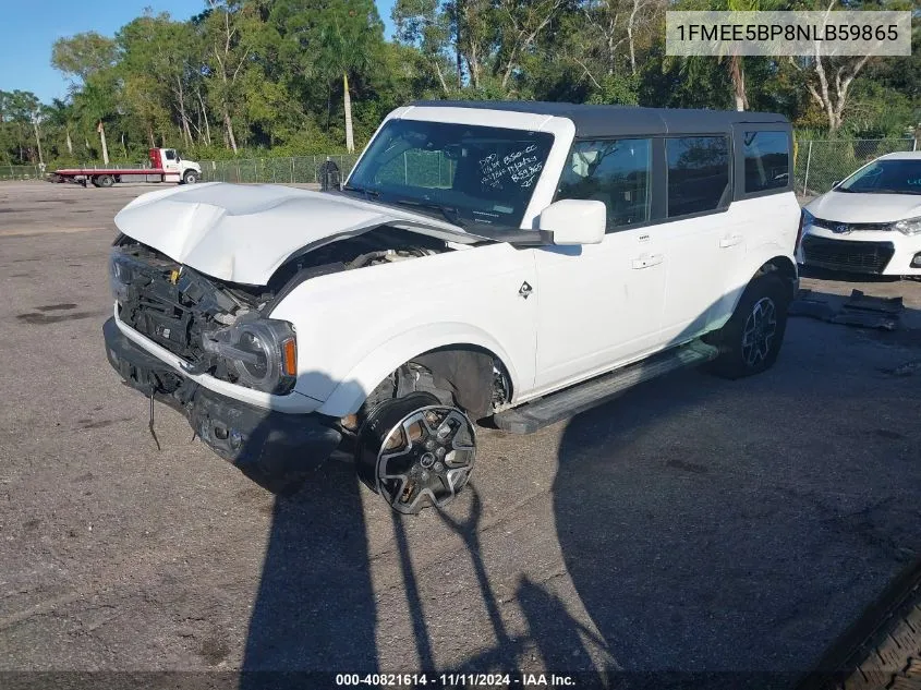 2022 Ford Bronco Outer Banks VIN: 1FMEE5BP8NLB59865 Lot: 40821614