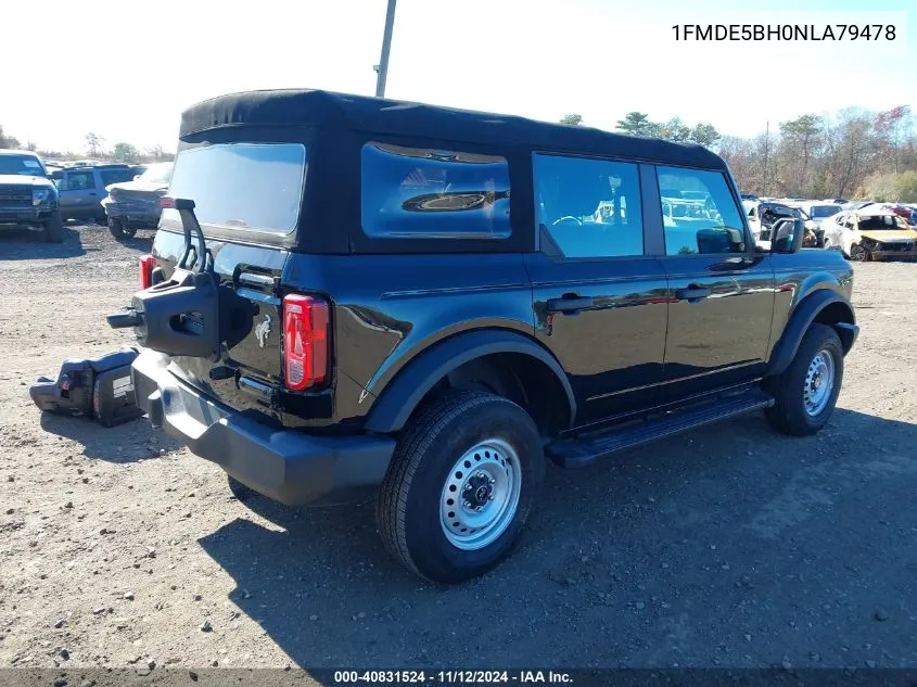 2022 Ford Bronco VIN: 1FMDE5BH0NLA79478 Lot: 40831524