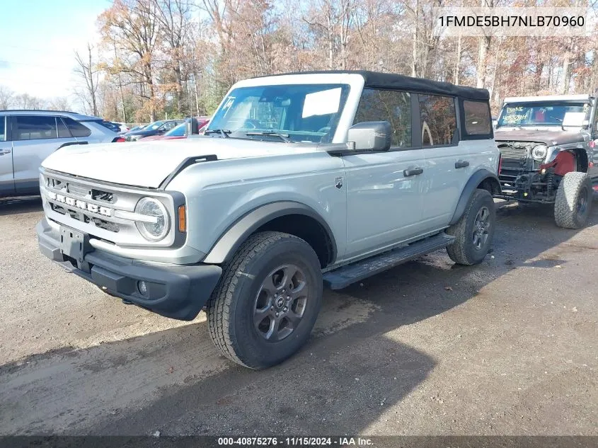 2022 Ford Bronco Big Bend VIN: 1FMDE5BH7NLB70960 Lot: 40875276