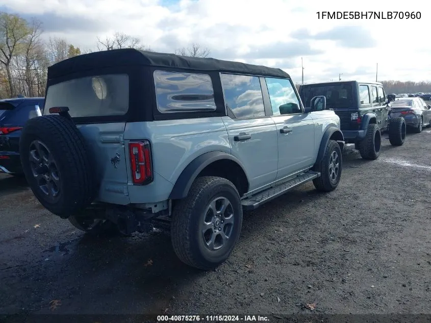 2022 Ford Bronco Big Bend VIN: 1FMDE5BH7NLB70960 Lot: 40875276