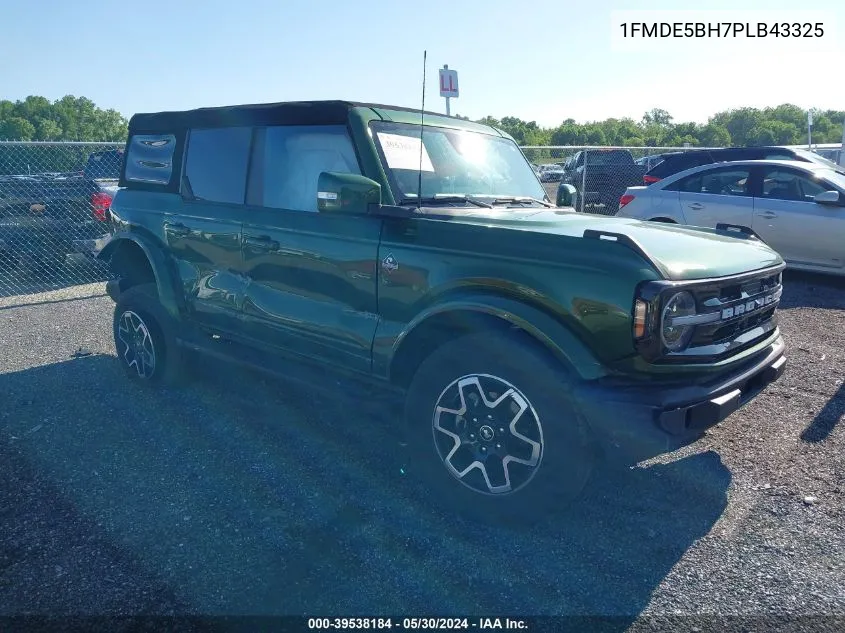 2023 Ford Bronco Outer Banks VIN: 1FMDE5BH7PLB43325 Lot: 39538184