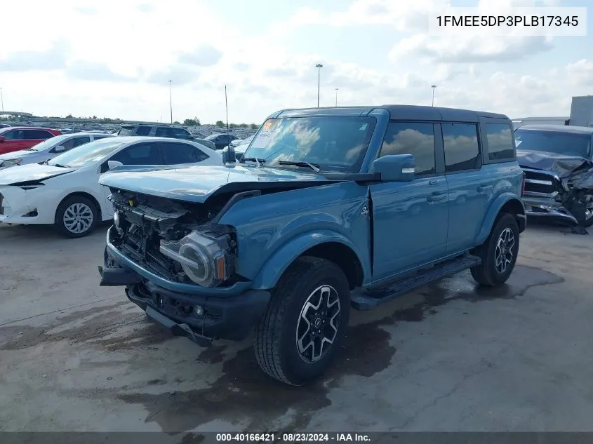 2023 Ford Bronco Outer Banks VIN: 1FMEE5DP3PLB17345 Lot: 40166421