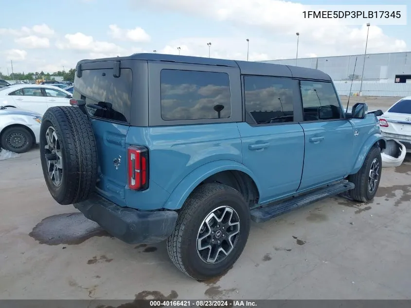 2023 Ford Bronco Outer Banks VIN: 1FMEE5DP3PLB17345 Lot: 40166421