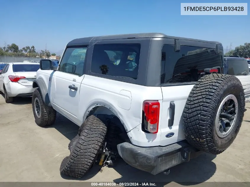 2023 Ford Bronco Big Bend/Black Diamond/Outer Banks/Badlands/Wildtrak VIN: 1FMDE5CP6PLB93428 Lot: 40184038