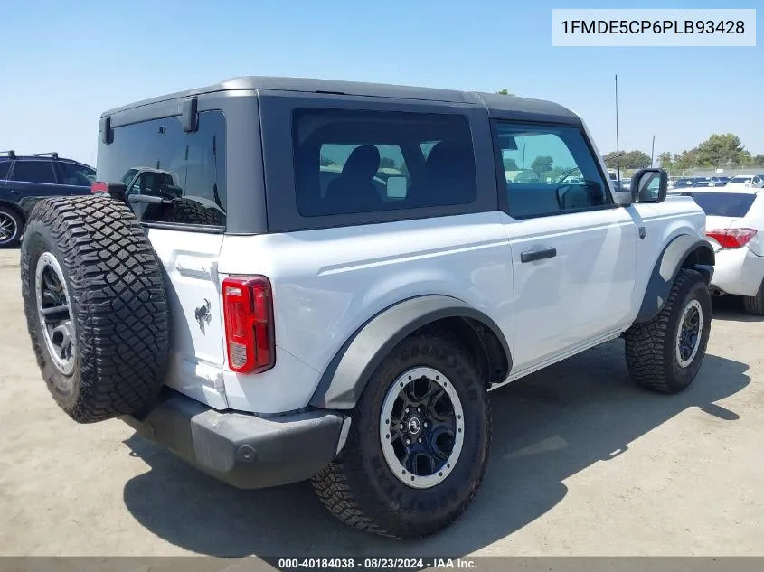 2023 Ford Bronco Big Bend/Black Diamond/Outer Banks/Badlands/Wildtrak VIN: 1FMDE5CP6PLB93428 Lot: 40184038