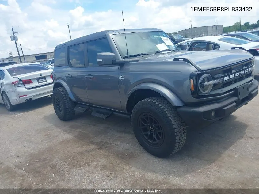 2023 Ford Bronco Outer Banks VIN: 1FMEE5BP8PLB33432 Lot: 40220789