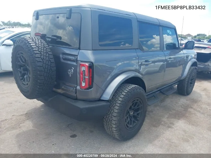 2023 Ford Bronco Outer Banks VIN: 1FMEE5BP8PLB33432 Lot: 40220789