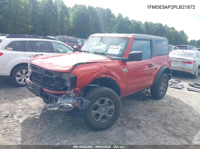 2023 Ford Bronco Big Bend/Black Diamond/Outer Banks VIN: 1FMDE5AP2PLB21872 Lot: 40262482