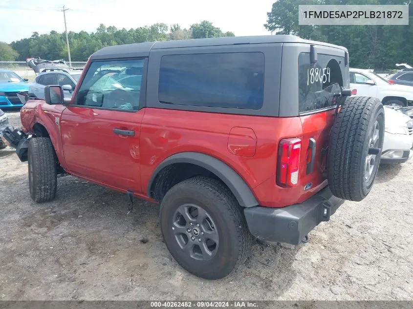 2023 Ford Bronco Big Bend/Black Diamond/Outer Banks VIN: 1FMDE5AP2PLB21872 Lot: 40262482