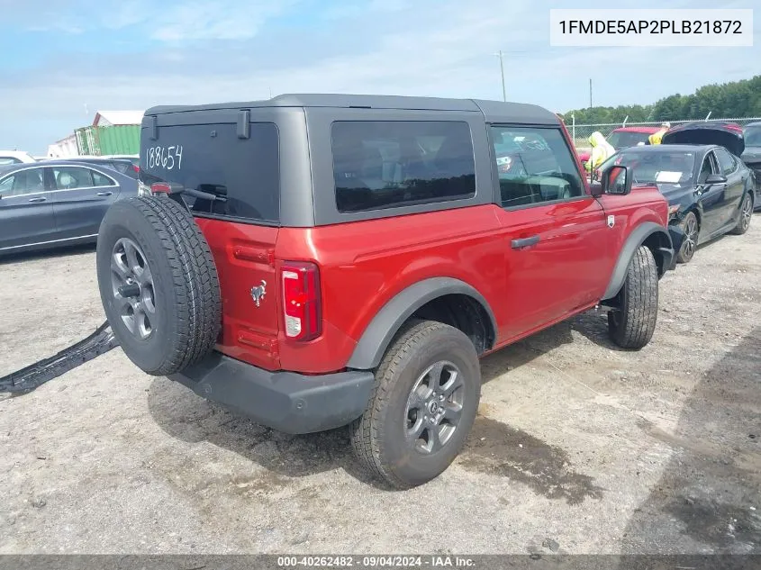 2023 Ford Bronco Big Bend/Black Diamond/Outer Banks VIN: 1FMDE5AP2PLB21872 Lot: 40262482