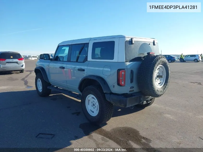 2023 Ford Bronco Heritage Edition VIN: 1FMEE4DP3PLA41281 Lot: 40358802