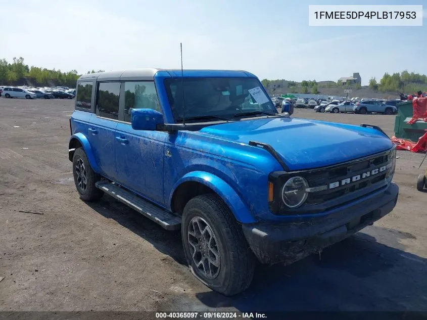 2023 Ford Bronco Outer Banks VIN: 1FMEE5DP4PLB17953 Lot: 40365097