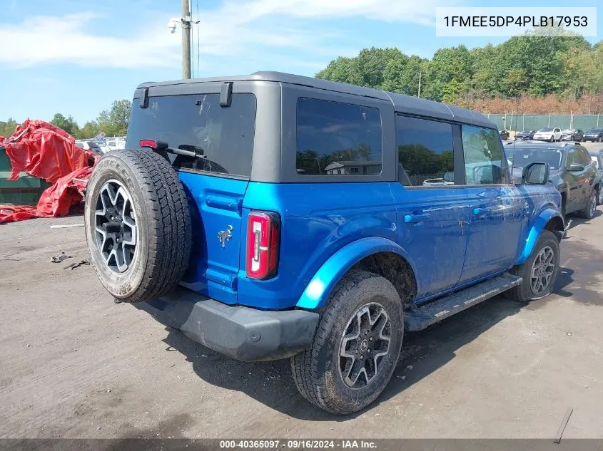 2023 Ford Bronco Outer Banks VIN: 1FMEE5DP4PLB17953 Lot: 40365097