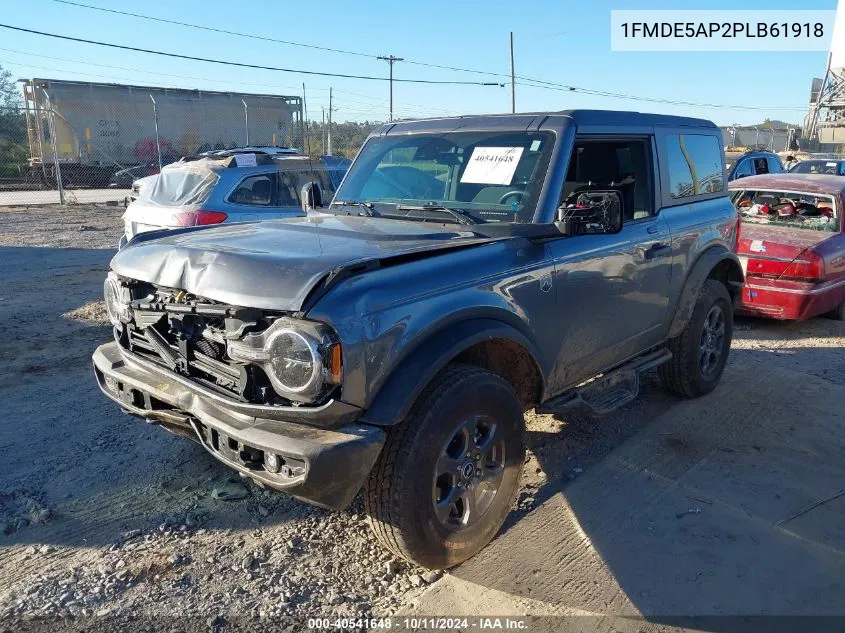 2023 Ford Bronco Big Bend VIN: 1FMDE5AP2PLB61918 Lot: 40541648