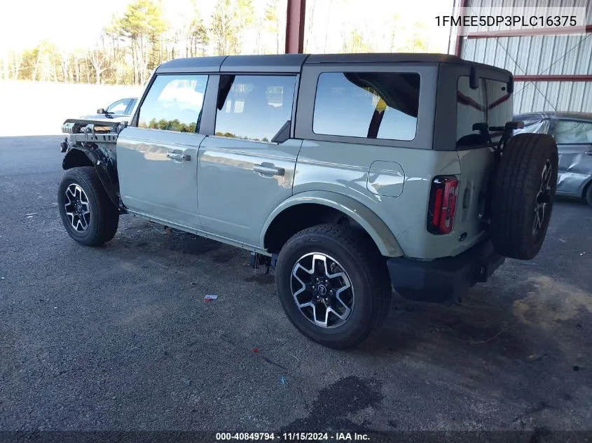 2023 Ford Bronco Outer Banks VIN: 1FMEE5DP3PLC16375 Lot: 40849794