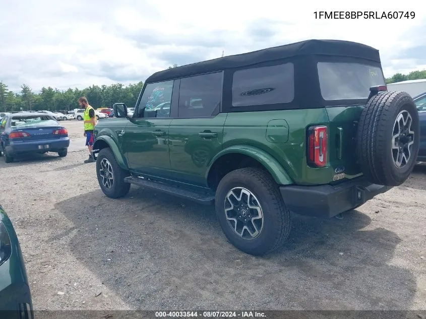 2024 Ford Bronco Outer Banks VIN: 1FMEE8BP5RLA60749 Lot: 40033544