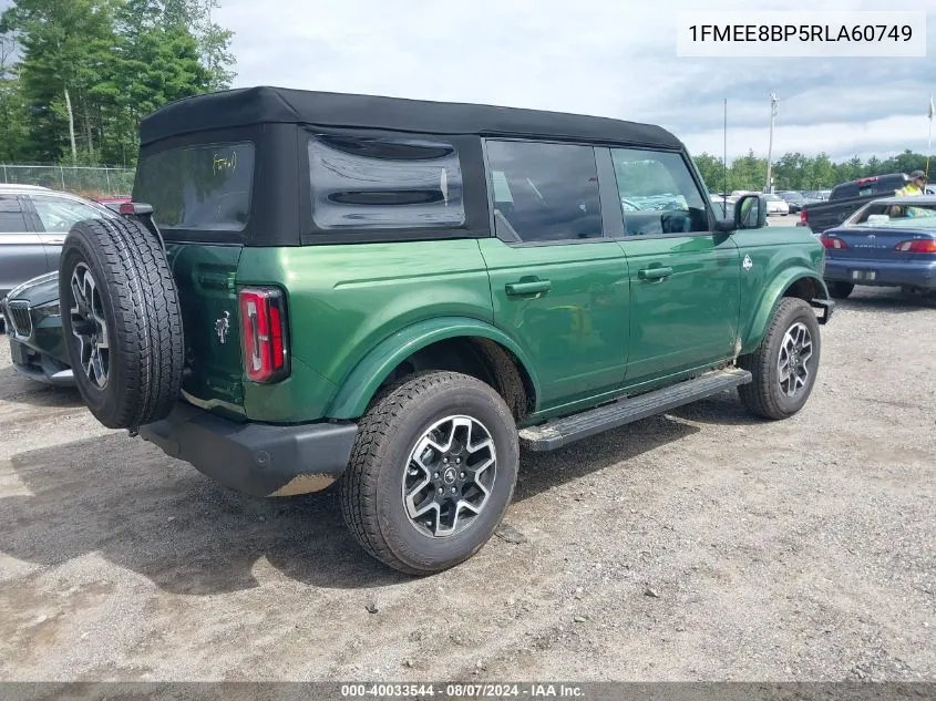 2024 Ford Bronco Outer Banks VIN: 1FMEE8BP5RLA60749 Lot: 40033544