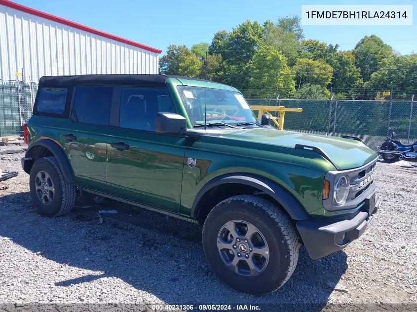 2024 Ford Bronco Big Bend VIN: 1FMDE7BH1RLA24314 Lot: 40231306