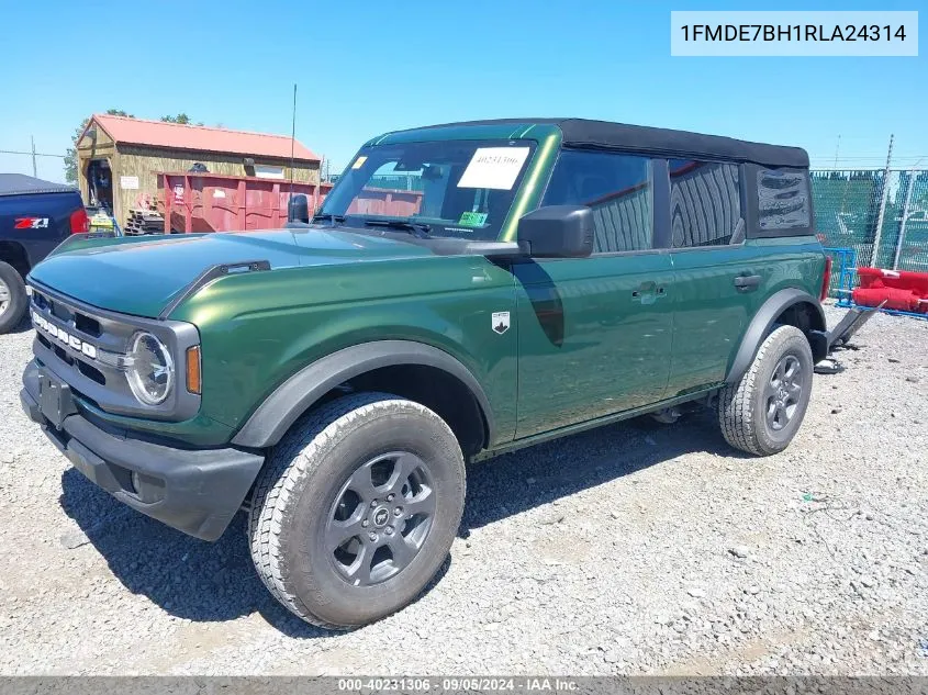 2024 Ford Bronco Big Bend VIN: 1FMDE7BH1RLA24314 Lot: 40231306