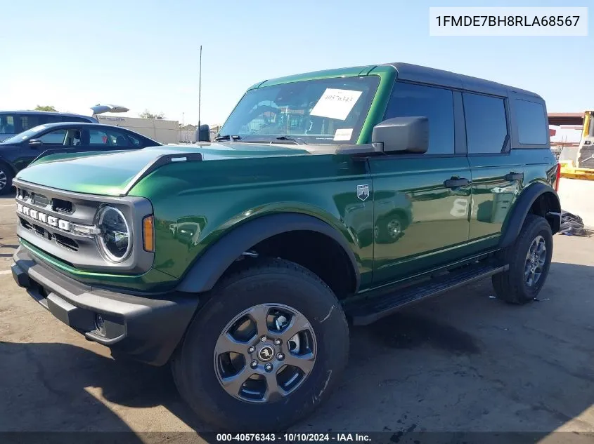 2024 Ford Bronco Big Bend VIN: 1FMDE7BH8RLA68567 Lot: 40576343