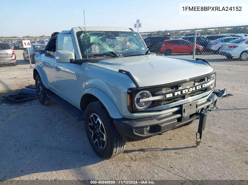 2024 Ford Bronco Outer Banks VIN: 1FMEE8BPXRLA24152 Lot: 40849859