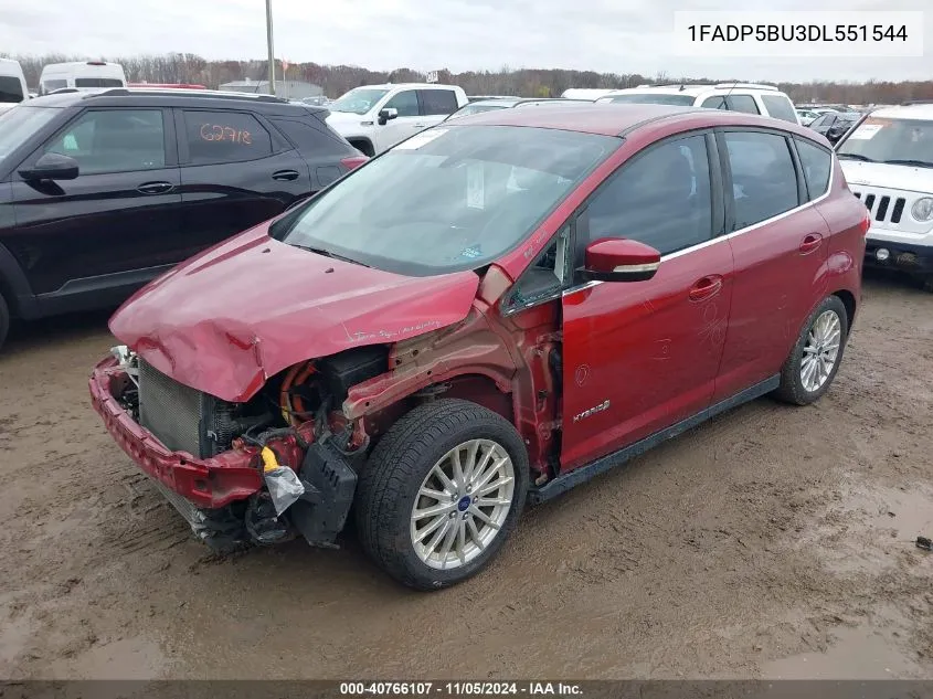 2013 Ford C-Max Hybrid Sel VIN: 1FADP5BU3DL551544 Lot: 40766107