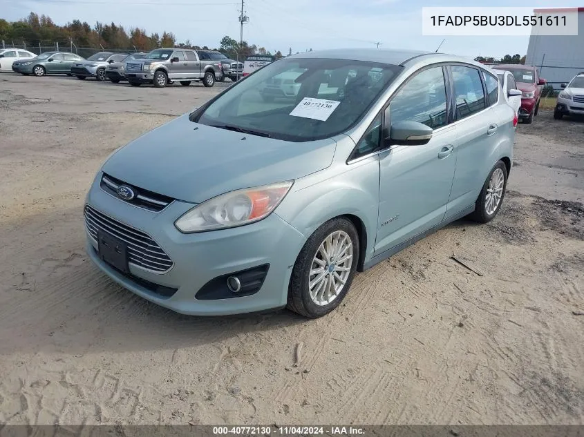 2013 Ford C-Max Hybrid Sel VIN: 1FADP5BU3DL551611 Lot: 40772130