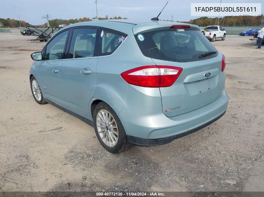 2013 Ford C-Max Hybrid Sel VIN: 1FADP5BU3DL551611 Lot: 40772130