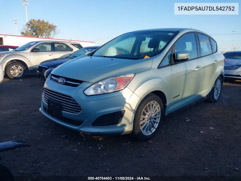 2013 Ford C-Max Hybrid Se VIN: 1FADP5AU7DL542752 Lot: 40784403