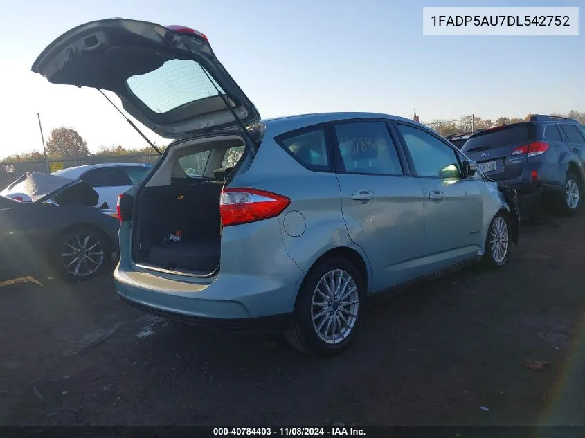 2013 Ford C-Max Hybrid Se VIN: 1FADP5AU7DL542752 Lot: 40784403