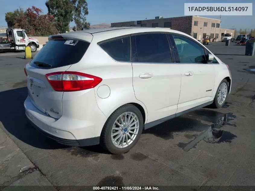 2013 Ford C-Max Hybrid Sel VIN: 1FADP5BU6DL514097 Lot: 40792421