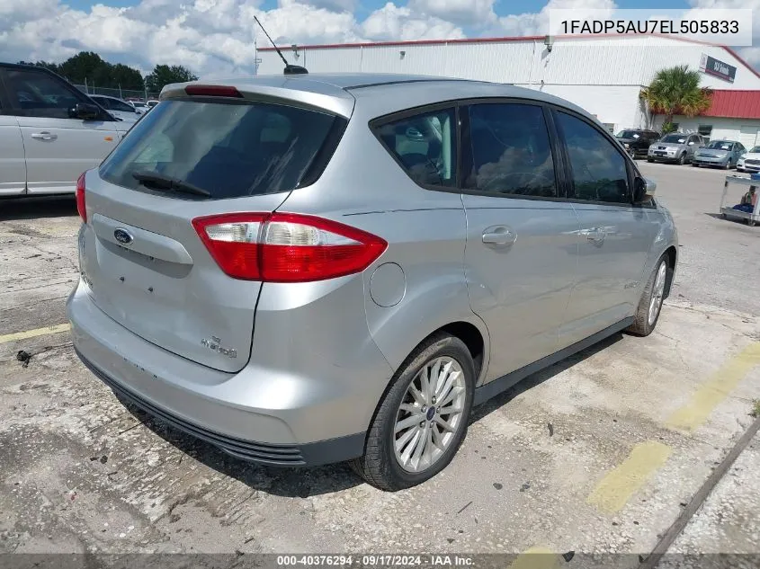 2014 Ford C-Max Hybrid Se VIN: 1FADP5AU7EL505833 Lot: 40376294