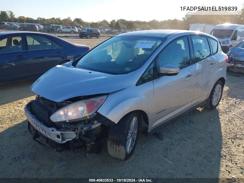 2014 Ford C-Max Hybrid Se VIN: 1FADP5AU1EL519839 Lot: 40633533