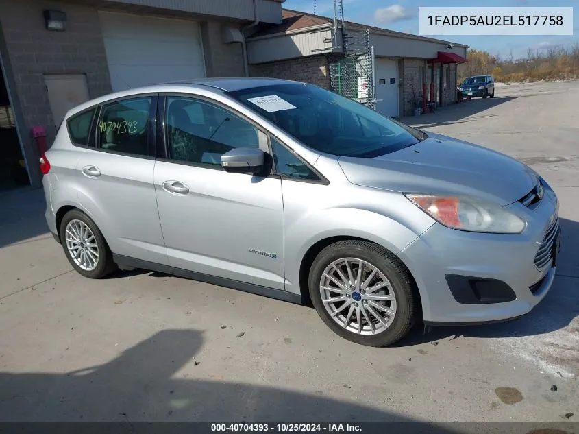 2014 Ford C-Max Hybrid Se VIN: 1FADP5AU2EL517758 Lot: 40704393