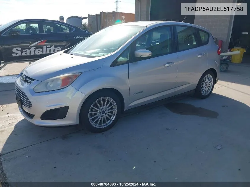 2014 Ford C-Max Hybrid Se VIN: 1FADP5AU2EL517758 Lot: 40704393