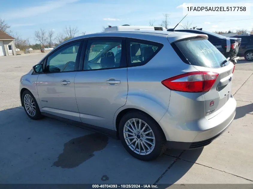 2014 Ford C-Max Hybrid Se VIN: 1FADP5AU2EL517758 Lot: 40704393