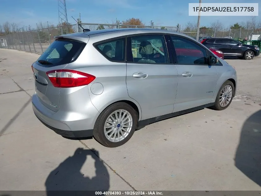 2014 Ford C-Max Hybrid Se VIN: 1FADP5AU2EL517758 Lot: 40704393