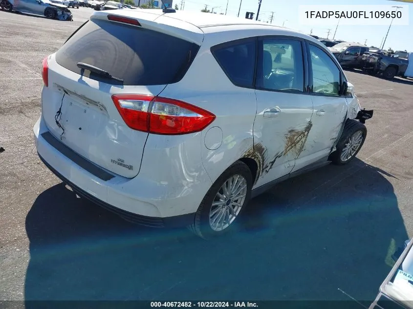 2015 Ford C-Max Hybrid Se VIN: 1FADP5AU0FL109650 Lot: 40672482