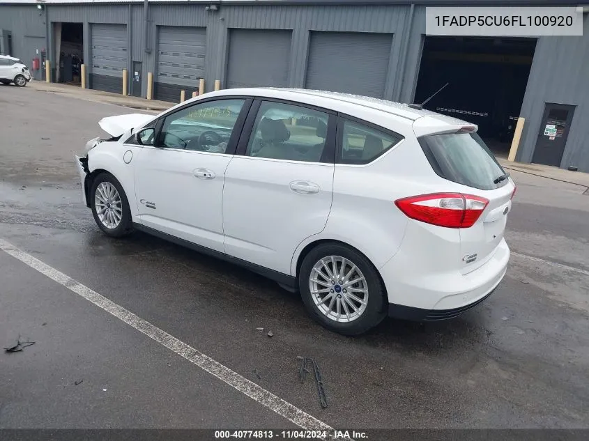 2015 Ford C-Max Energi Sel VIN: 1FADP5CU6FL100920 Lot: 40774813