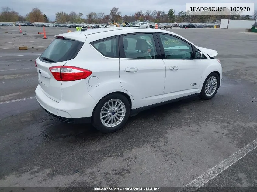 2015 Ford C-Max Energi Sel VIN: 1FADP5CU6FL100920 Lot: 40774813