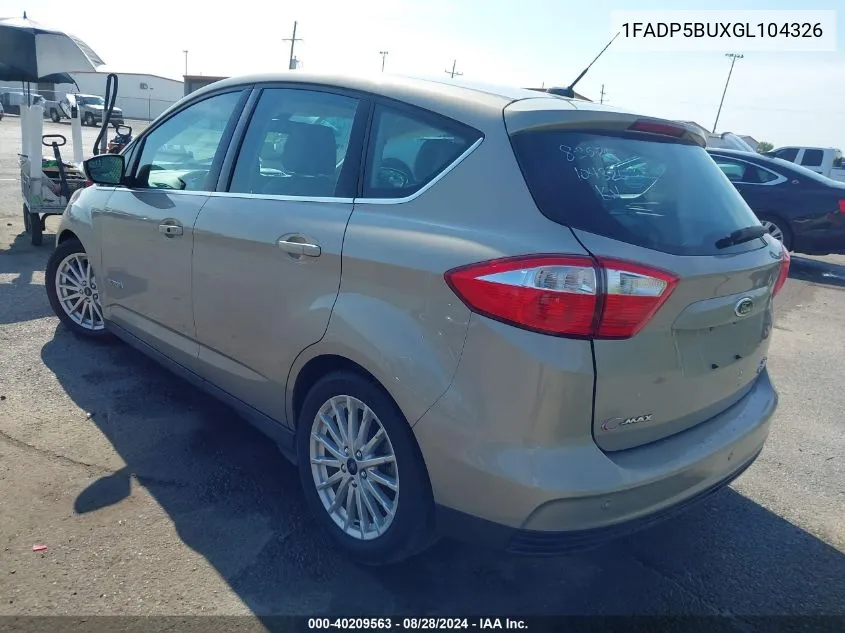 2016 Ford C-Max Hybrid Sel VIN: 1FADP5BUXGL104326 Lot: 40209563