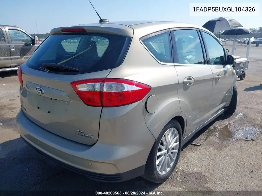 2016 Ford C-Max Hybrid Sel VIN: 1FADP5BUXGL104326 Lot: 40209563